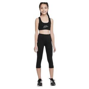 NWT Nike Dri-FIT One Capri Leggings Tight Fit Black Girl Size XS (5/6)